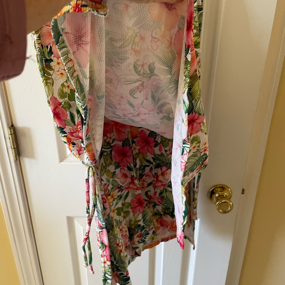 Tommy Bahama Floral Swim Cover-Up Dress Size S 🌺 Tropical Tie Side - Picture 6 of 7